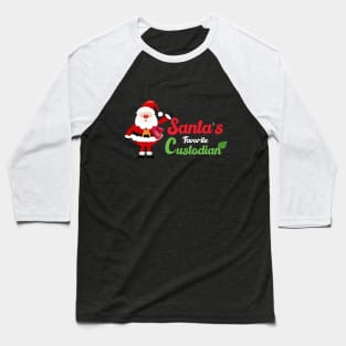 Santa's Favorite Custodian Baseball T-Shirt